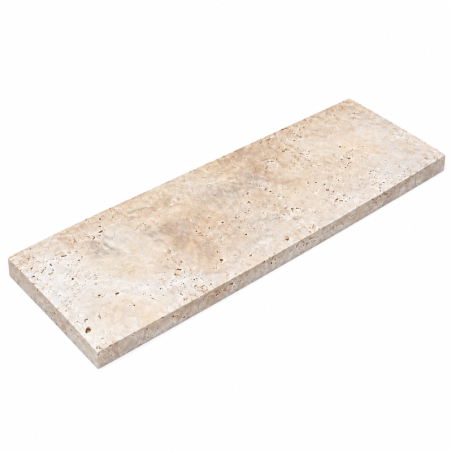 Dessus de Mur en Travertin Beige - 1er Choix Mix - 100 x 30,5 x 3 cm - Bord Droit -