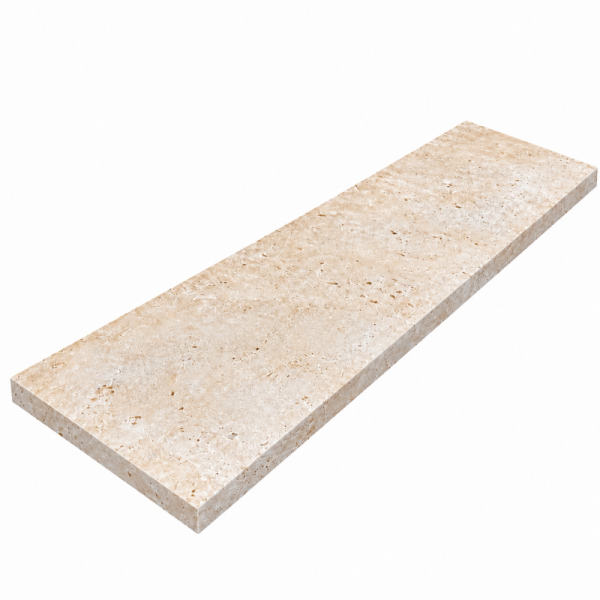 Dessus de Mur en Travertin Beige - 1er Choix Light Mix - 100 x 30,5 x 3 cm - Bord Droit -