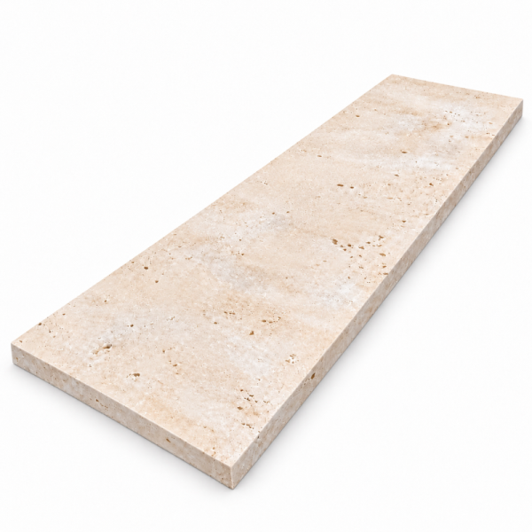 Dessus de Mur en Travertin Beige - 1er Choix Light Mix - 120 x 30,5 x 3 cm - Bord Droit -