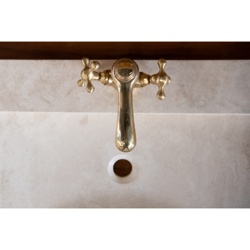 Robinet mélangeur artisanal Art Déco - Laiton lisse -