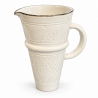 Pichet en terre cuite - ≈ d6/10cmx18cm - Travaillé Blanc -