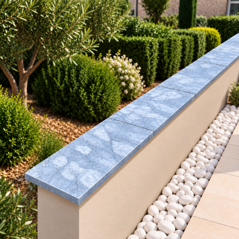 Dessus de Mur Bluestone - 61 x 30,5 x 3 cm - Bord Droit -