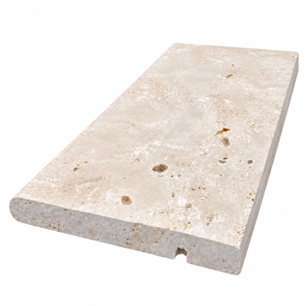 Margelle de piscine en travertin Commercial Beige 61 x 33 x 3 cm - Bord arrondi -