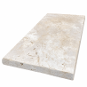 Margelle de piscine en travertin Premier Choix Light Mix Beige 61 x 30,5 x 3 cm - Bord arrondi -