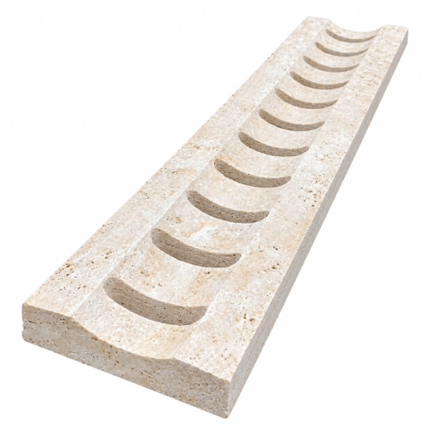 Caniveau de piscine en travertin Premier Choix Mix Beige 61 x 13,5 x 3 cm -