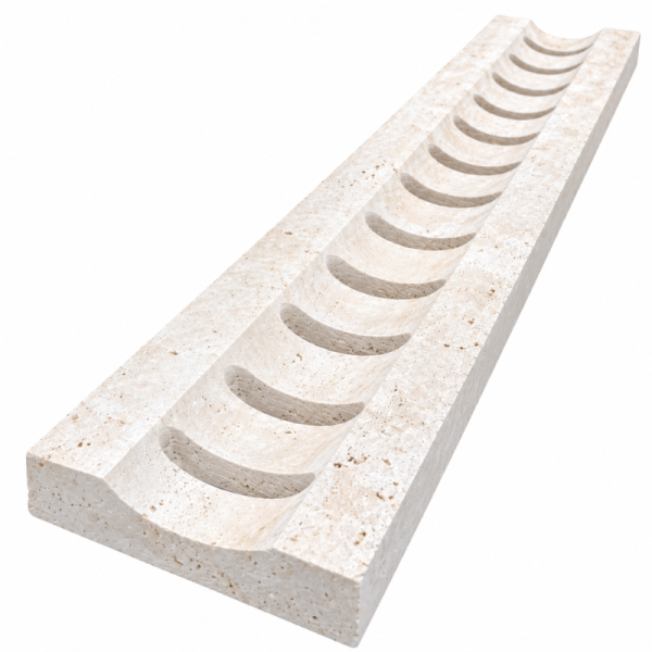 Caniveau de piscine en travertin Premier Choix Light Mix Beige 61 x 13,5 x 3 cm -