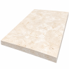 Margelle de piscine en travertin Premier Choix Light Mix Beige 61 x 40,6 x 3 cm - Bord droit -