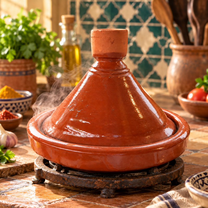 Tajine Artisanal - ≈ Ø25x20cm - Traditionnel -