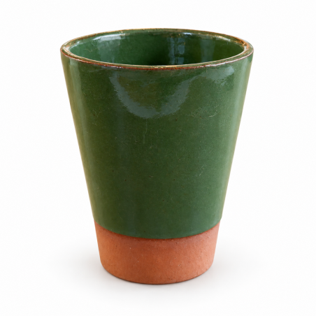 Mug Artisanal - Emaillé - ≈ Ø6/9x11cm -Vert -