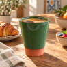 Mug Artisanal - Emaillé - ≈ Ø6/9x11cm -Vert -