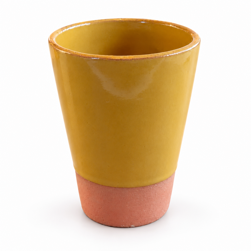 Mug Artisanal - Emaillé - ≈ Ø6/9x11cm -Vert Olive -