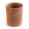 Petit Pot Artisanal - Emaillé - ≈ Ø8x10cm -Taupe -