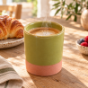 Petit Pot Artisanal - Emaillé - ≈ Ø8x10cm -Vert Olive -