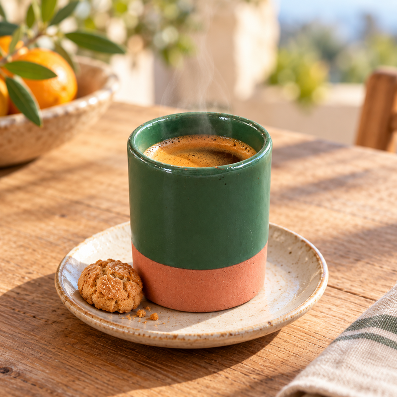 Mini Pot Artisanal - Emaillé - ≈ Ø5x7cm -Vert -