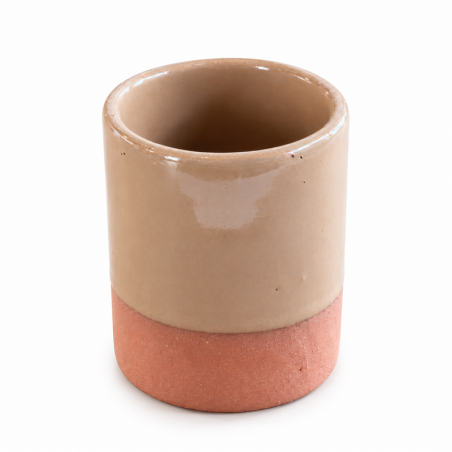 Mini Pot Artisanal - Emaillé - ≈ Ø5x7cm - Taupe -