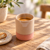 Mini Pot Artisanal - Emaillé - ≈ Ø5x7cm - Taupe -