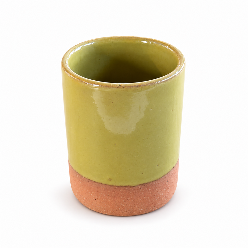 Mini Pot Artisanal - Emaillé - ≈ Ø5x7cm -Vert Olive -
