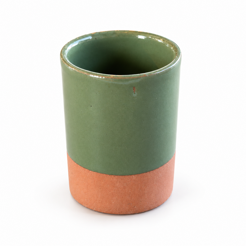 Pot Artisanal - Emaillé - ≈ Ø6x9cm -Vert -