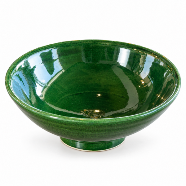 Saladier Artisanal - Emaillé - ≈ Ø20x10cm - Bol Vert -