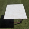 Table Basse - Zellige - Bâtons Rompus - Blanc - 50x50cm - Hauteur 43cm -