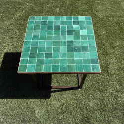 Table Basse - Zellige - Carré - Vert Emeraude - 50x50cm - Hauteur 43cm -