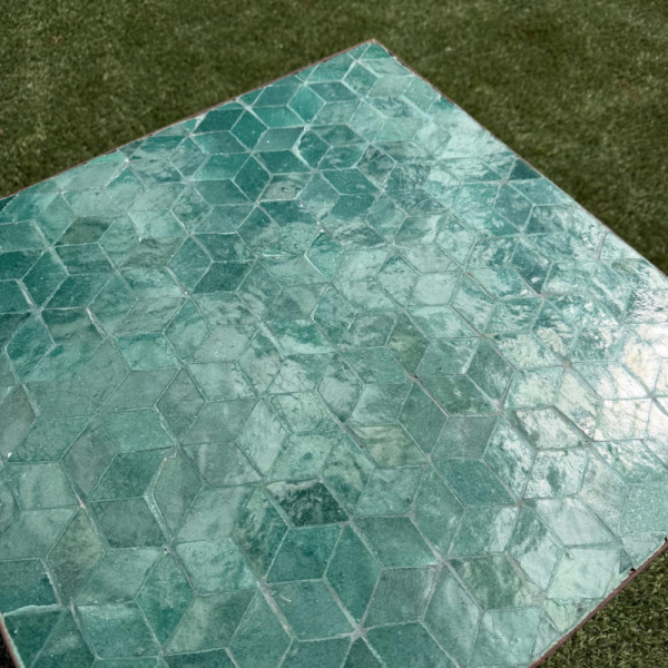 Table Basse - Zellige - Cube - Vert Emeraude - 50x50cm - Hauteur 43cm -