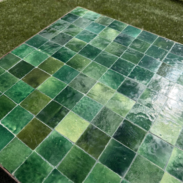 Table Basse - Zellige - Carré - Vert Tamegroute - 50x50cm - Hauteur 43cm -
