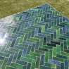 Table Basse - Zellige - Bâtons Rompus - Vert Tamegroute - 50x50cm - Hauteur 43cm -
