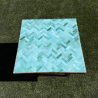 Table Basse - Zellige - Bâtons Rompus - Vert Siam - 50x50cm - Hauteur 43cm -