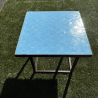 Table Basse - Zellige - Ecaille - Bleu Turquoise - 50x50cm - Hauteur 43cm -