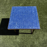Table Basse - Zellige - Bâtons Rompus - Bleu Majorelle - 50x50cm - Hauteur 43cm -