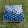 Table Basse - Zellige - Cube - Bleu Glaz - 50x50cm - Hauteur 43cm -