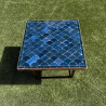 Table Basse - Zellige - Ecaille - Bleu Glaz - 50x50cm - Hauteur 43cm -