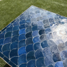 Table Basse - Zellige - Ecaille - Bleu Glaz - 50x50cm - Hauteur 43cm -
