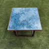 Table Basse - Zellige - Bâtons Rompus - Bleu Glaz - 50x50cm - Hauteur 43cm -