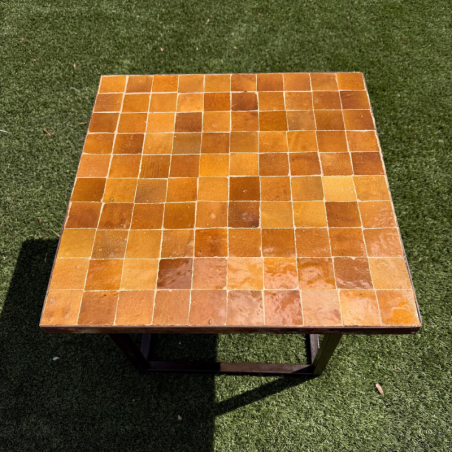 Table Basse - Zellige - Carré - Miel - 50x50cm - Hauteur 43cm -