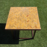Table Basse - Zellige - Bâtons Rompus - Miel - 50x50cm - Hauteur 43cm -