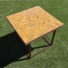 Table Basse - Zellige - Bâtons Rompus - Miel - 50x50cm - Hauteur 43cm -
