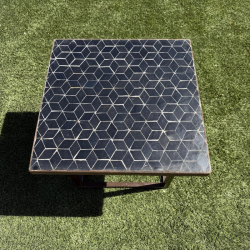 Table Basse - Zellige - Cube - Noir - 50x50cm - Hauteur 43cm -