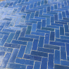 Table Basse - Zellige - Bâtons Rompus - Bleu Glaz - 50x50cm - Hauteur 43cm -
