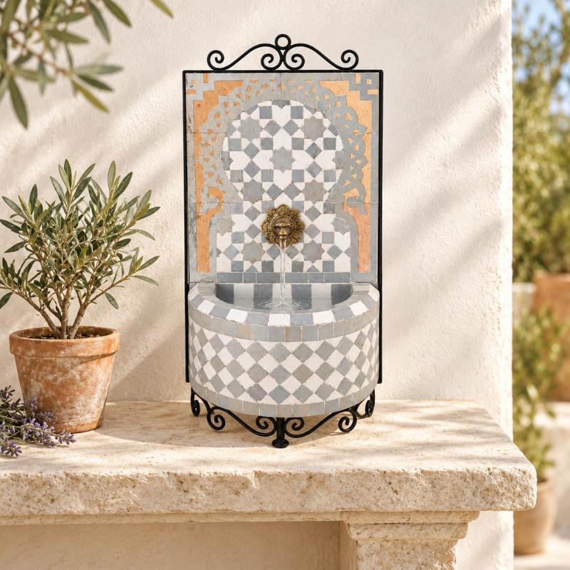Mini Fontaine Zellige - II - 40x23cm - Pompe + Crachoir -