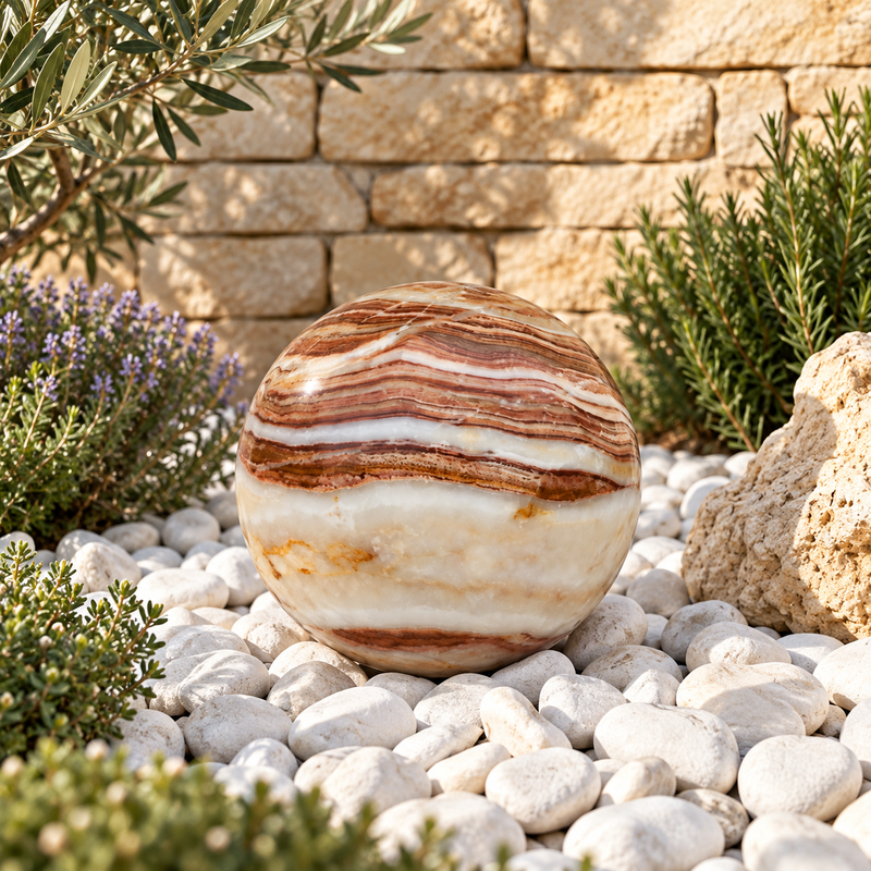 Boule Massive - Marbre Onyx - ≈d20cm -