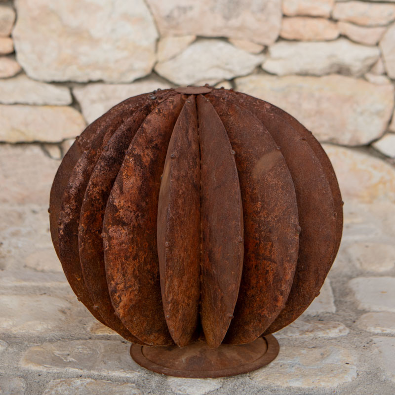 Sculpture Métal - Cactus Boule - ≈d25cm -