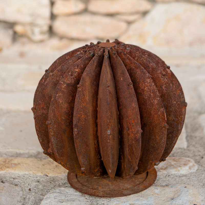 Sculpture Métal - Cactus Boule - ≈d25cm -
