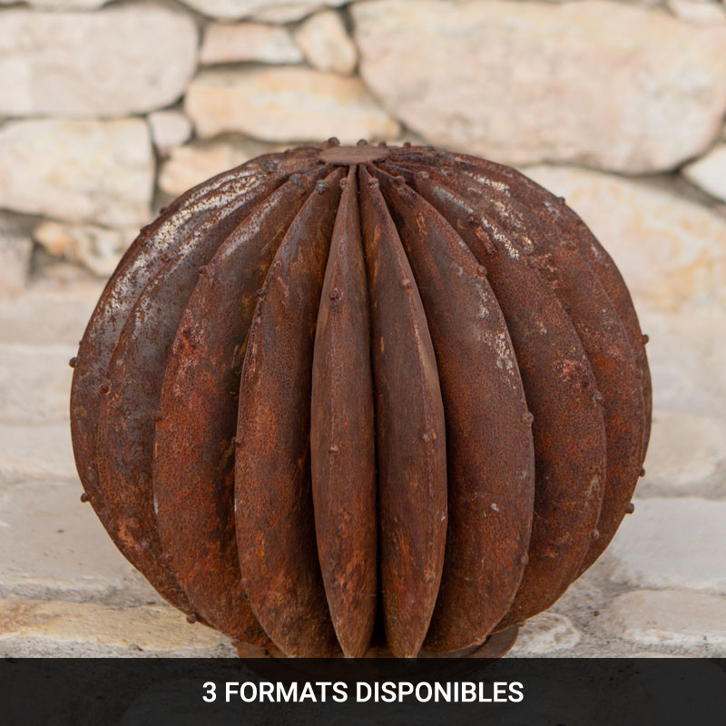 Sculpture Métal - Cactus Boule - ≈d25cm -