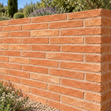 Dessus de mur en Brique Foraine - Couvertine - 42x28cm - 5cm - Réédition Rouge -