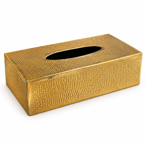 Cache Mouchoir - Laiton - 25x13x7cm - Martelé -