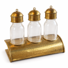 Flacon - Laiton - Triple - ≈15x10cm - Martelée -
