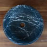 Vasque à poser Marbre Noir Veiné Blanc - ⌀ 40x15cm - Bol Eclaté -