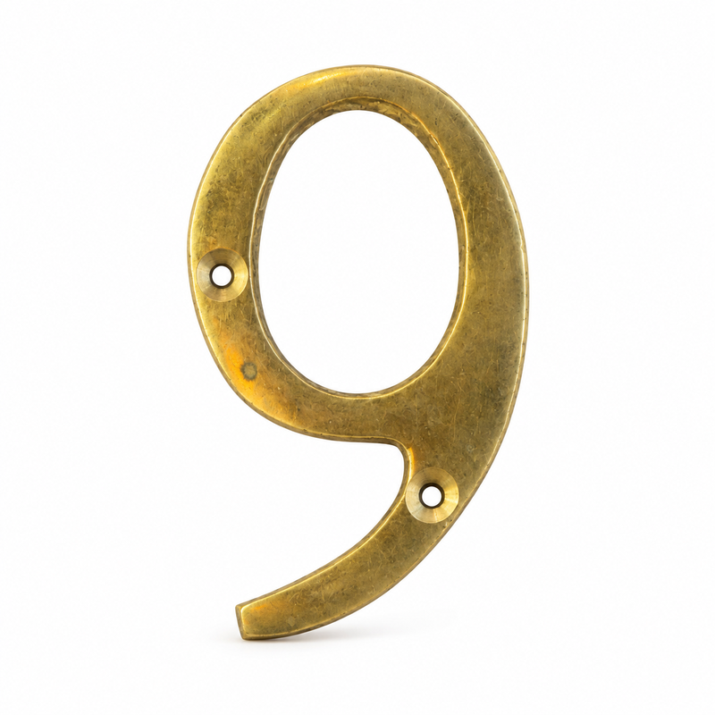 Numéro - Laiton - ≈4x7cm - 9 -